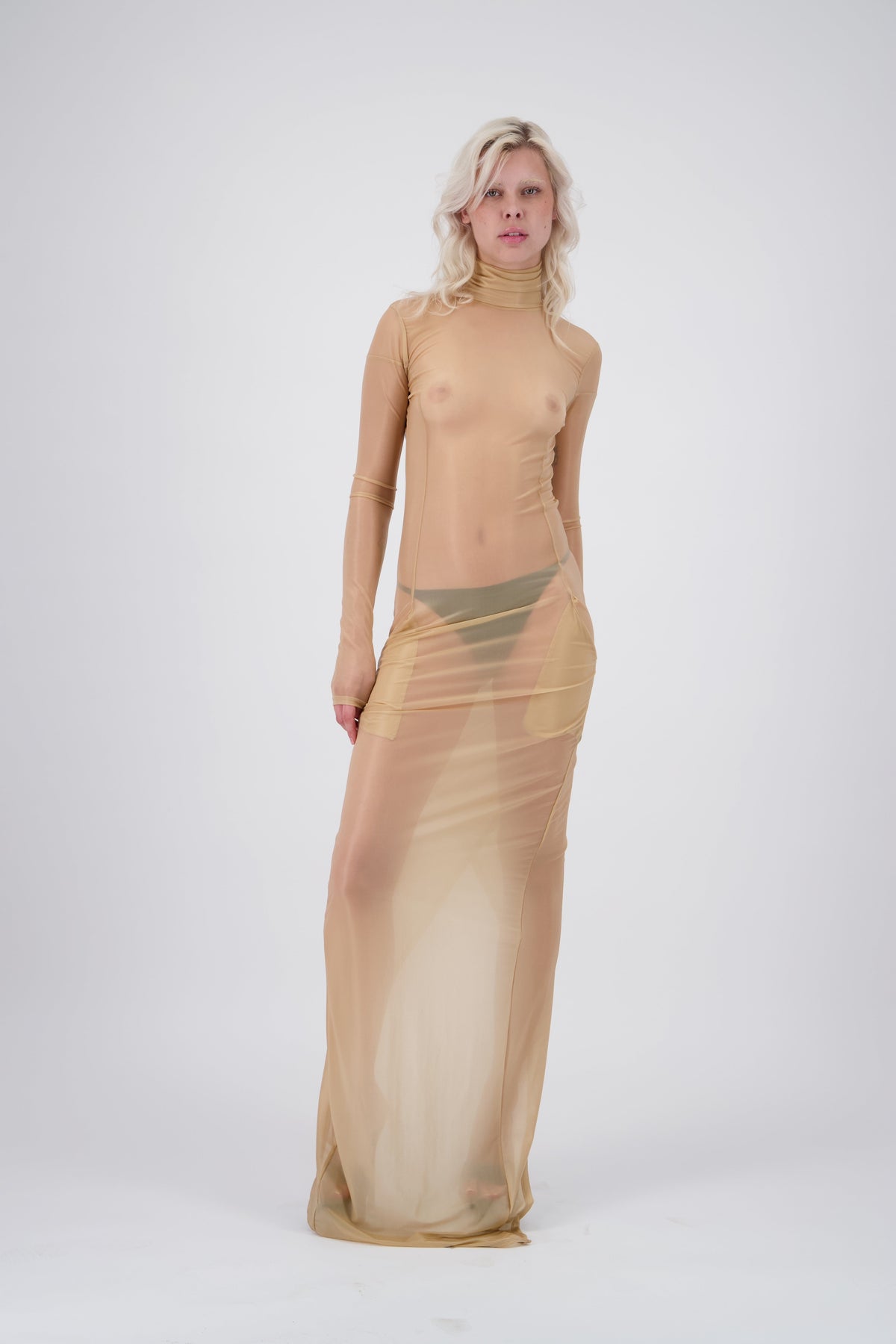 The Edge Dress Beige - Pressiat